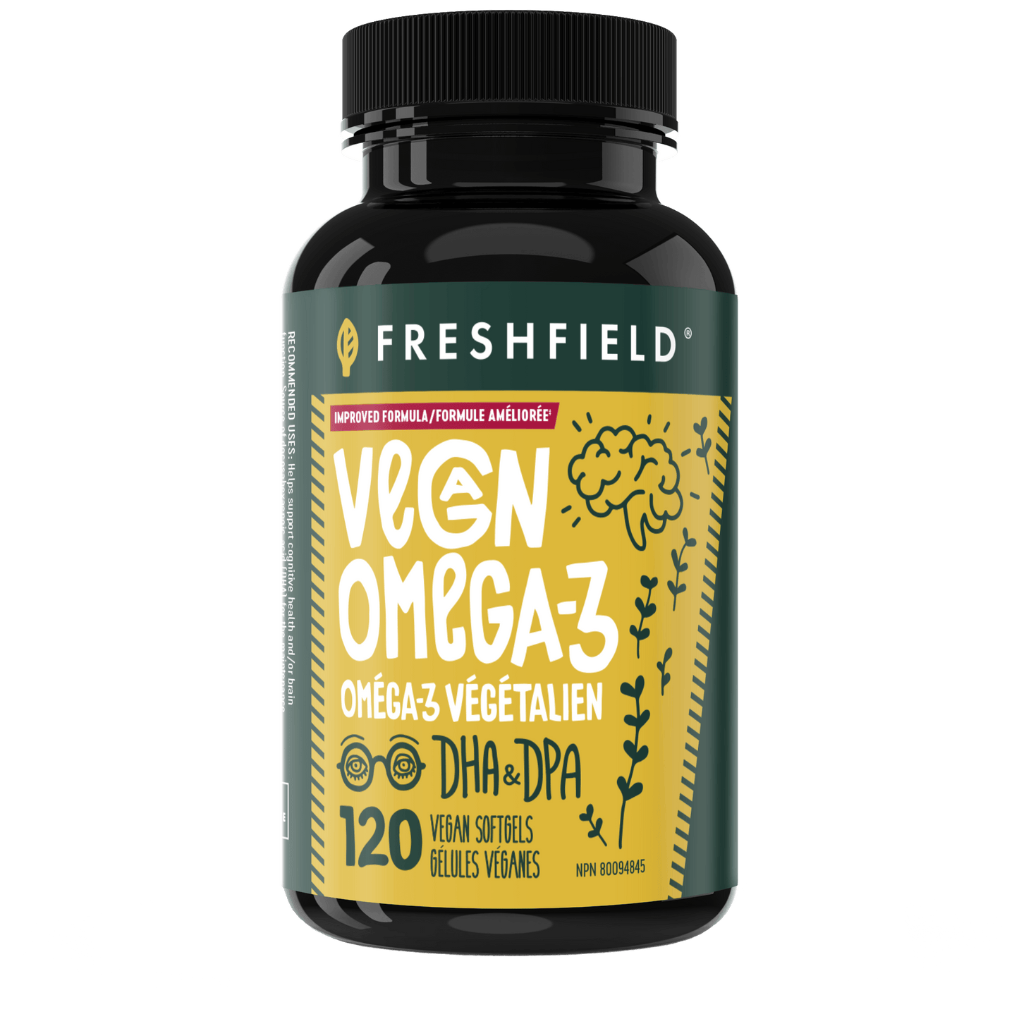 Freshfield Vegan Omega-3 DHA and DPA 120 Vegetable Capsules