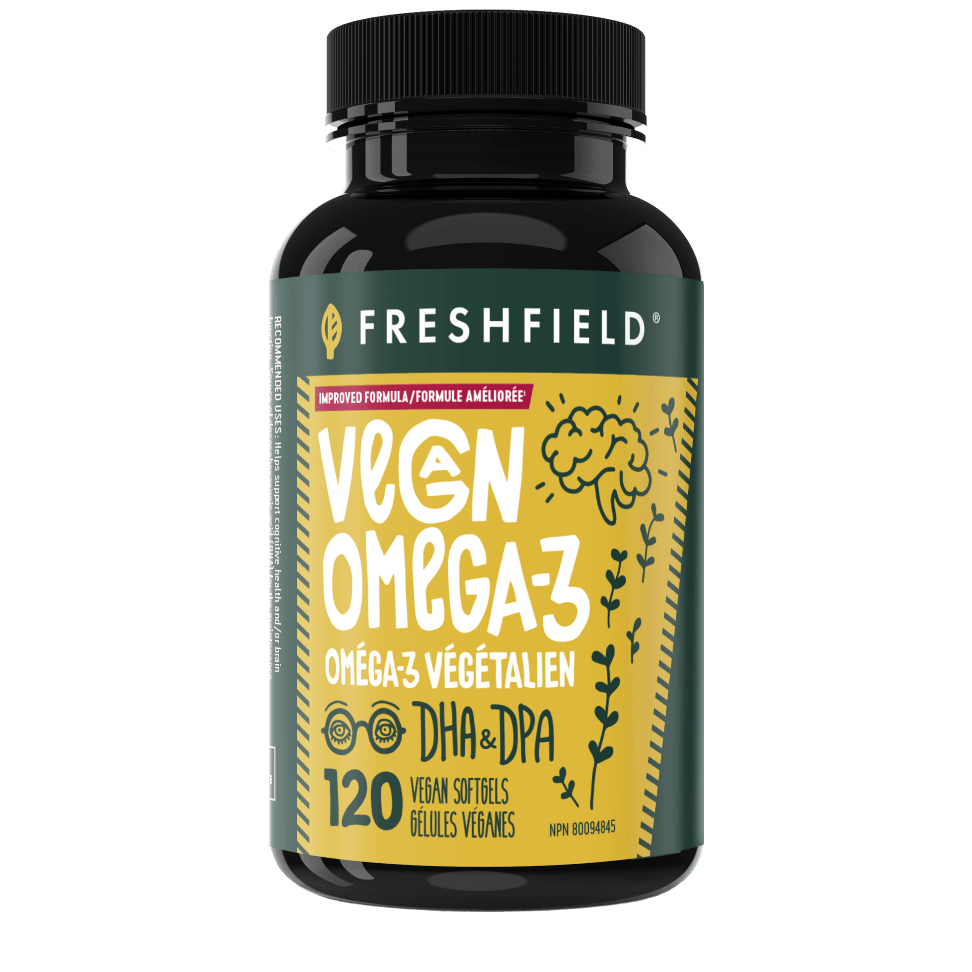 Freshfield Vegan Omega-3 DHA and DPA 120 Vegetable Capsules