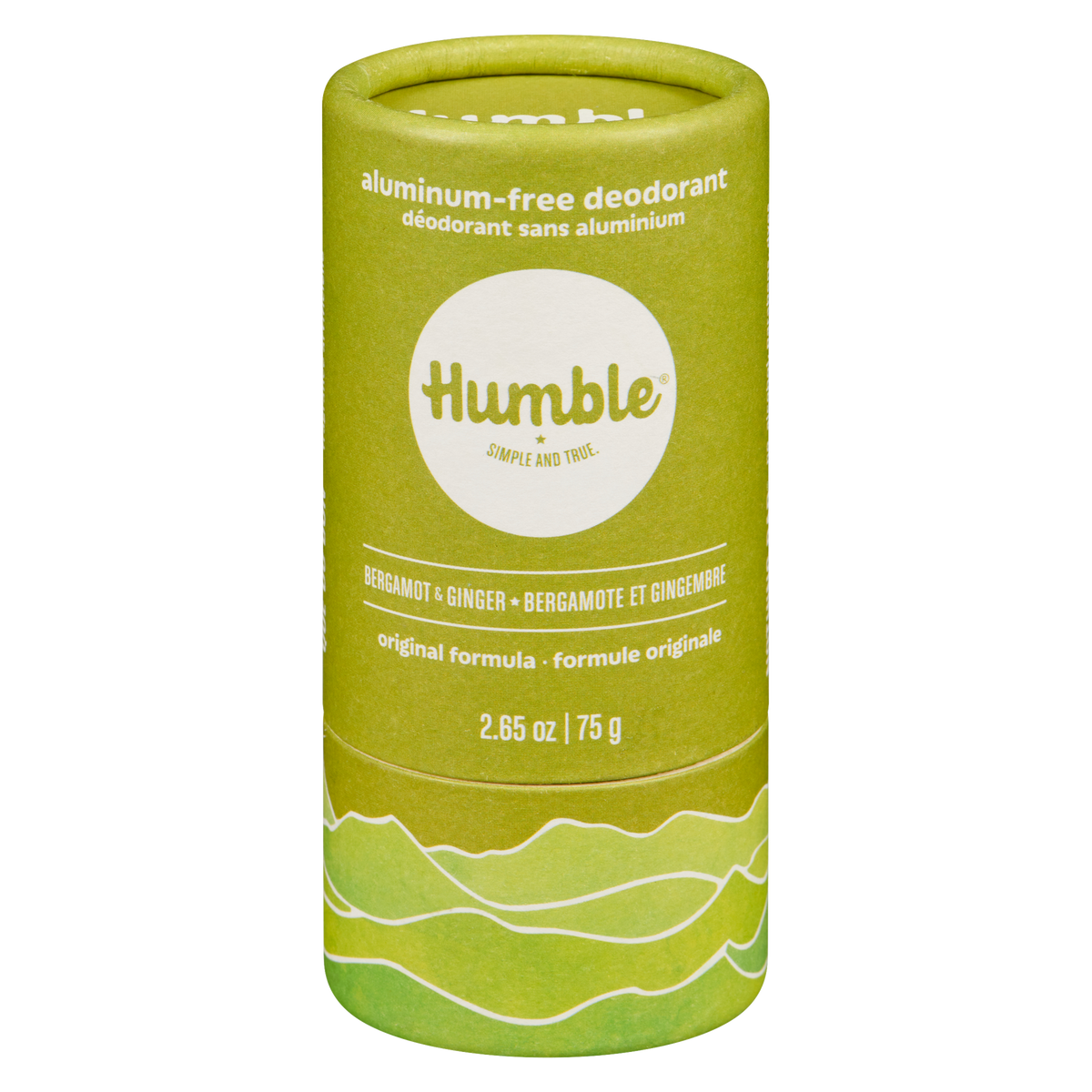 Humble Brands Original Formula Deodorant Bergamot & Ginger 75g Paperboard Tube