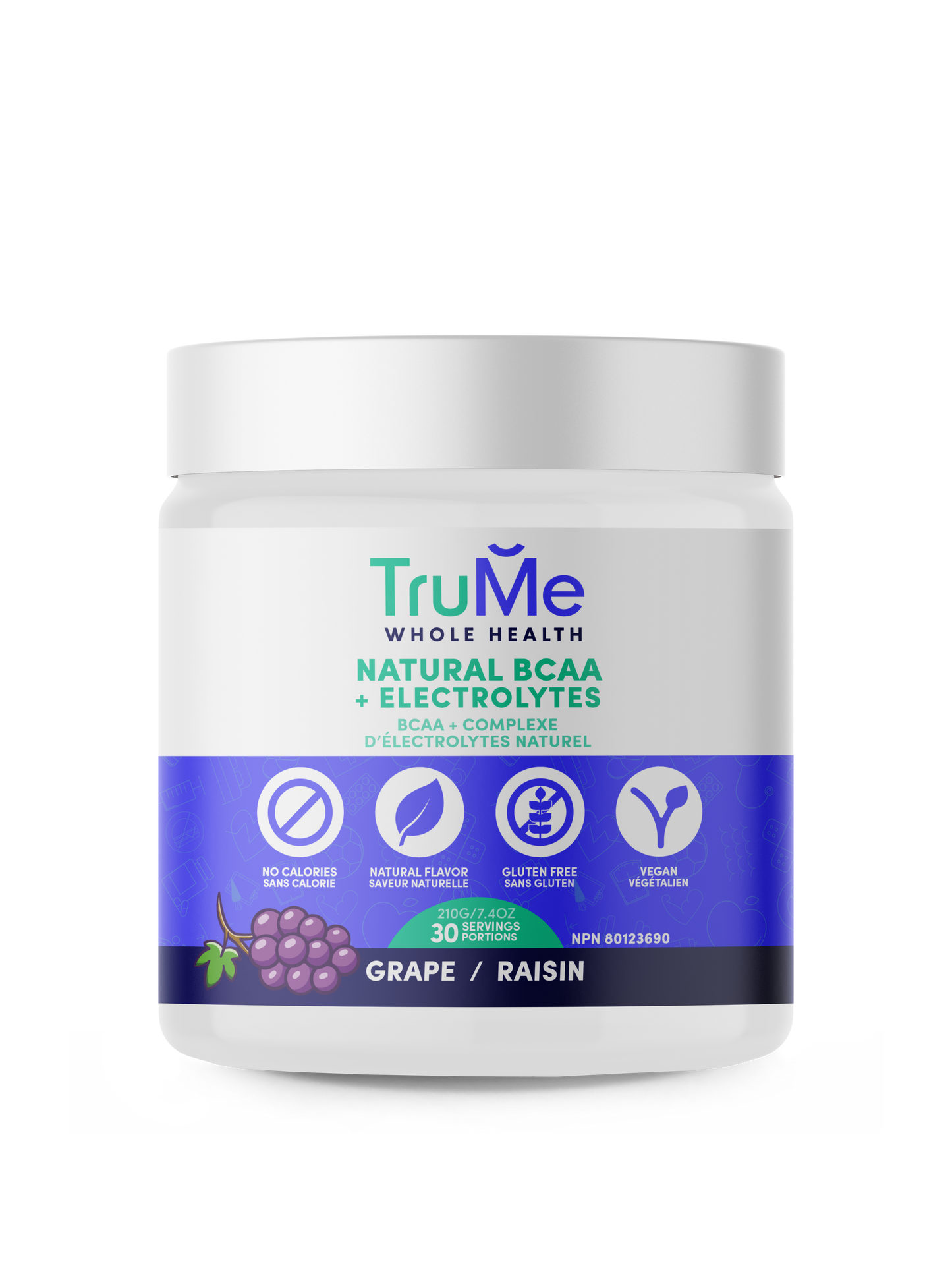 TruMe Natural BCAA Plus Electrolytes Powder 210g Grape