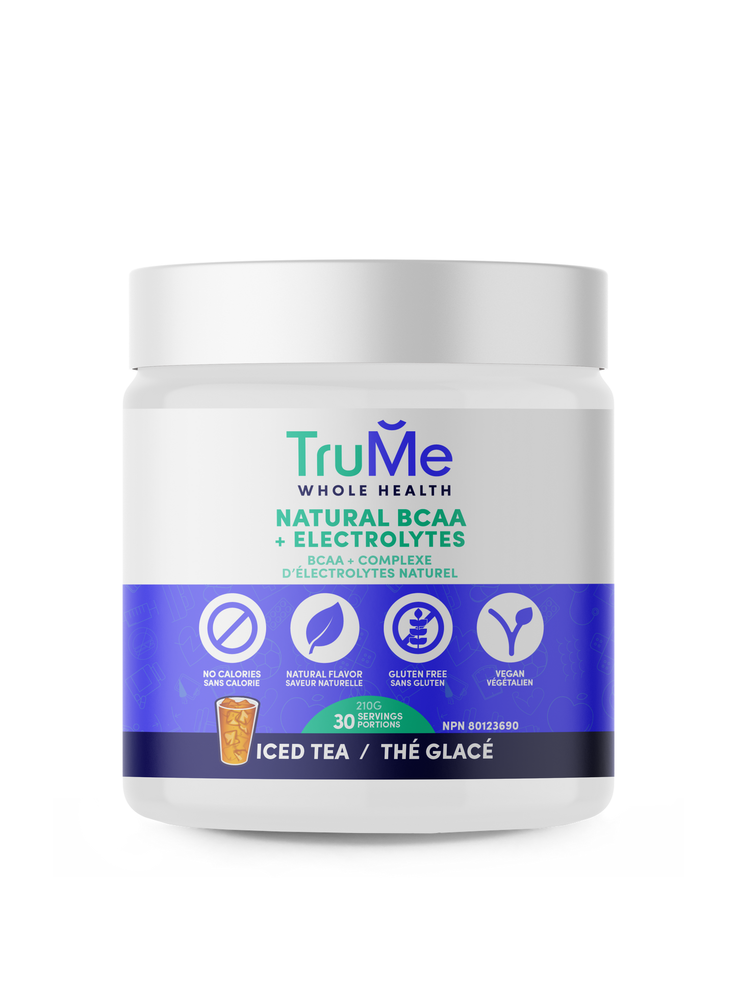 TruMe Natural BCAA Plus Electrolytes Powder 210g Iced Tea