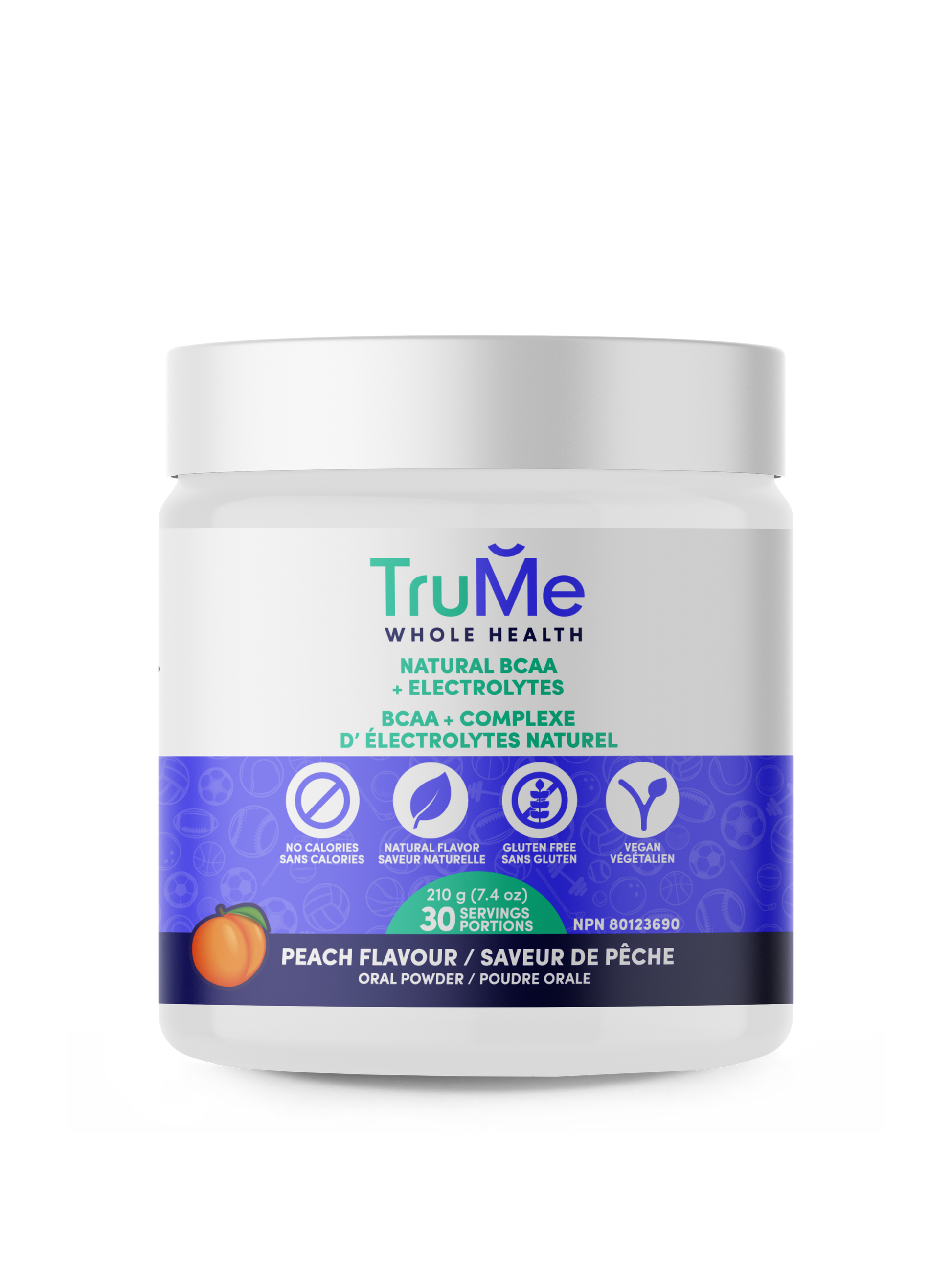 TruMe Natural BCAA Plus Electrolytes Powder 210g Peach