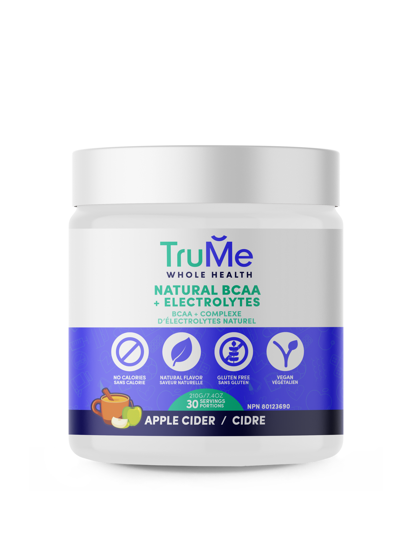 TruMe Natural BCAA Plus Electrolytes Powder 210g Apple Cider