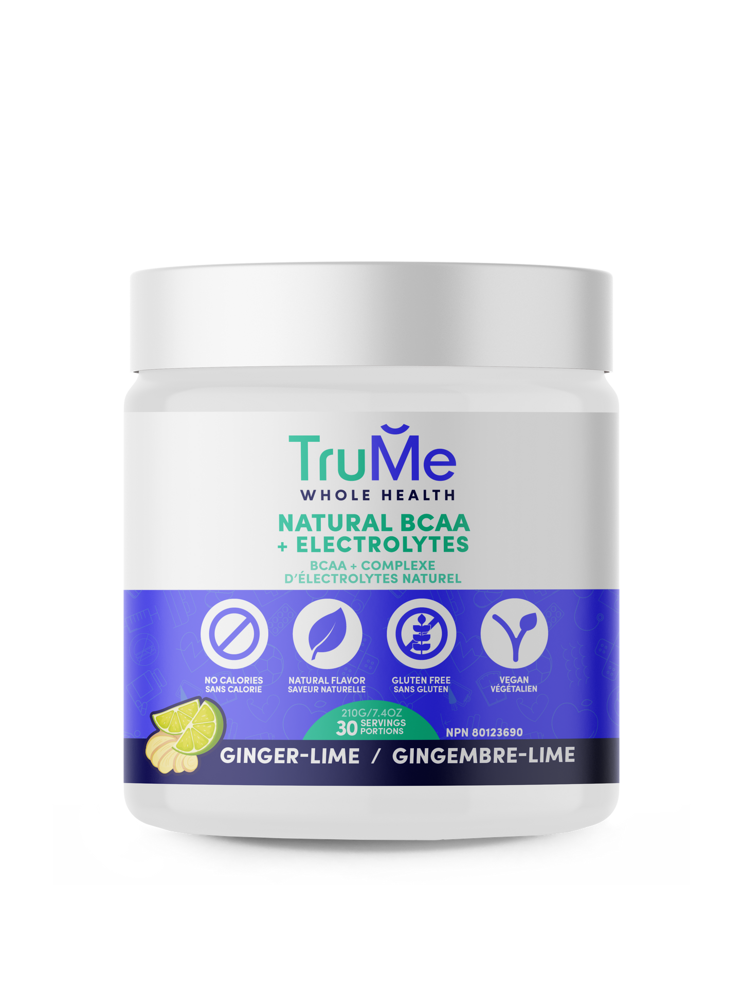TruMe Natural BCAA Plus Electrolytes Powder 210g Ginger Lime