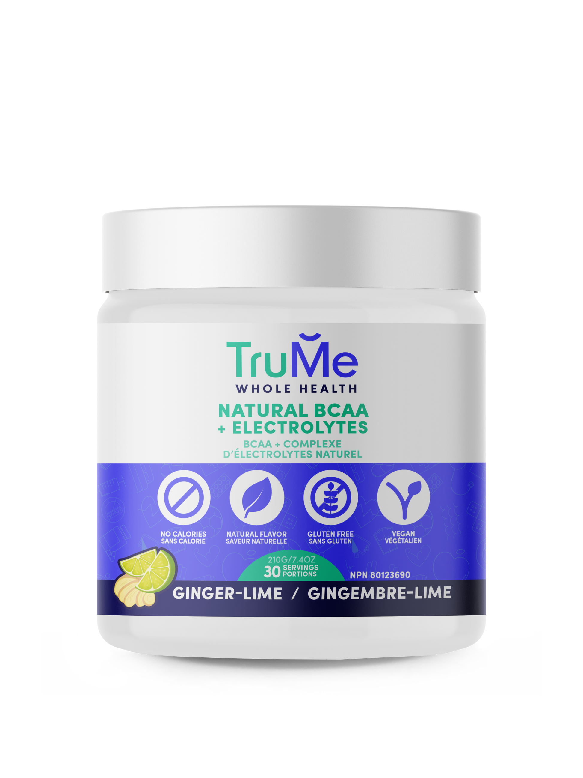 TruMe Natural BCAA Plus Electrolytes Powder 210g Ginger Lime