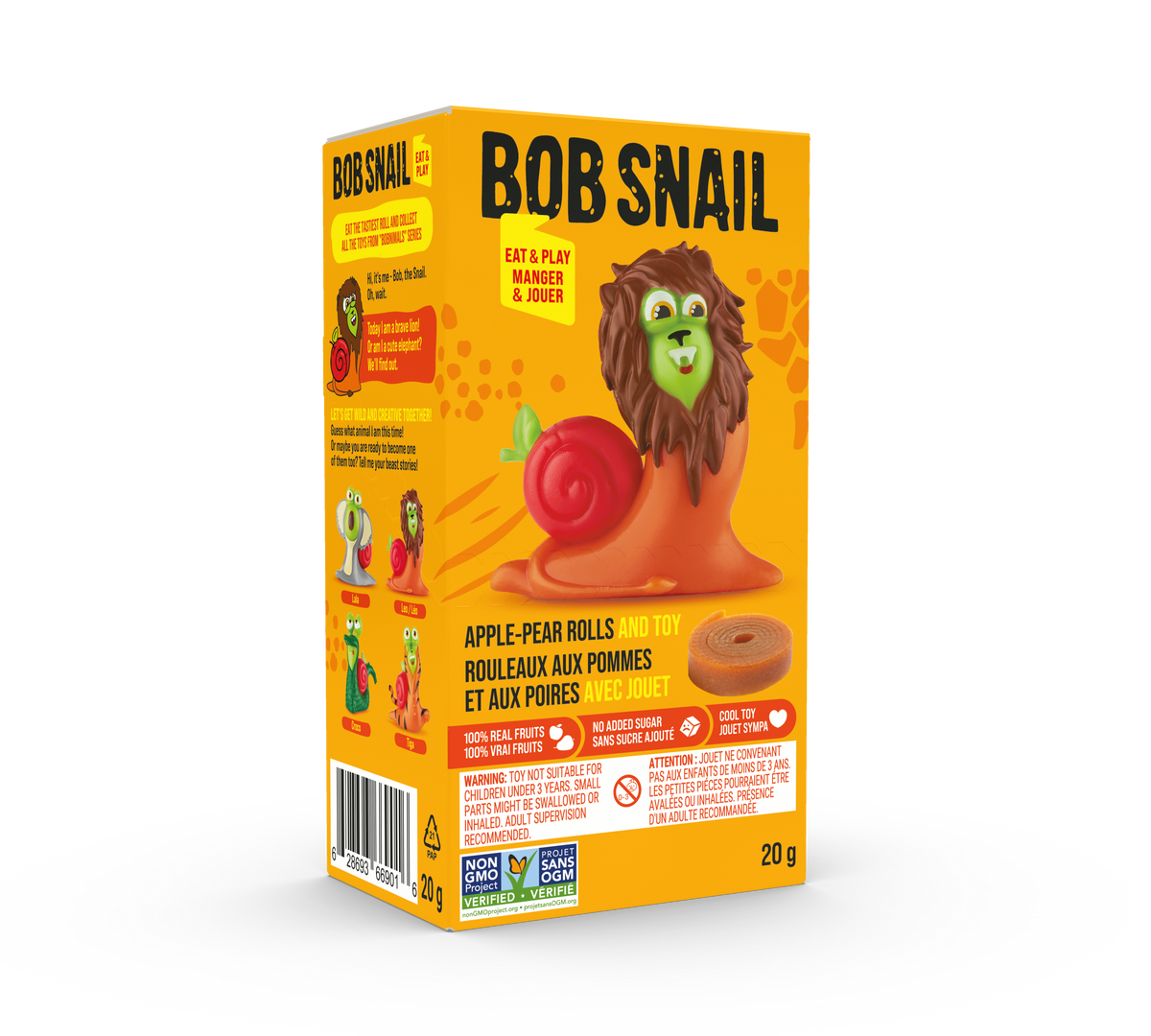 Bob Snail Apple-Pear Fruit Rolls with Toy