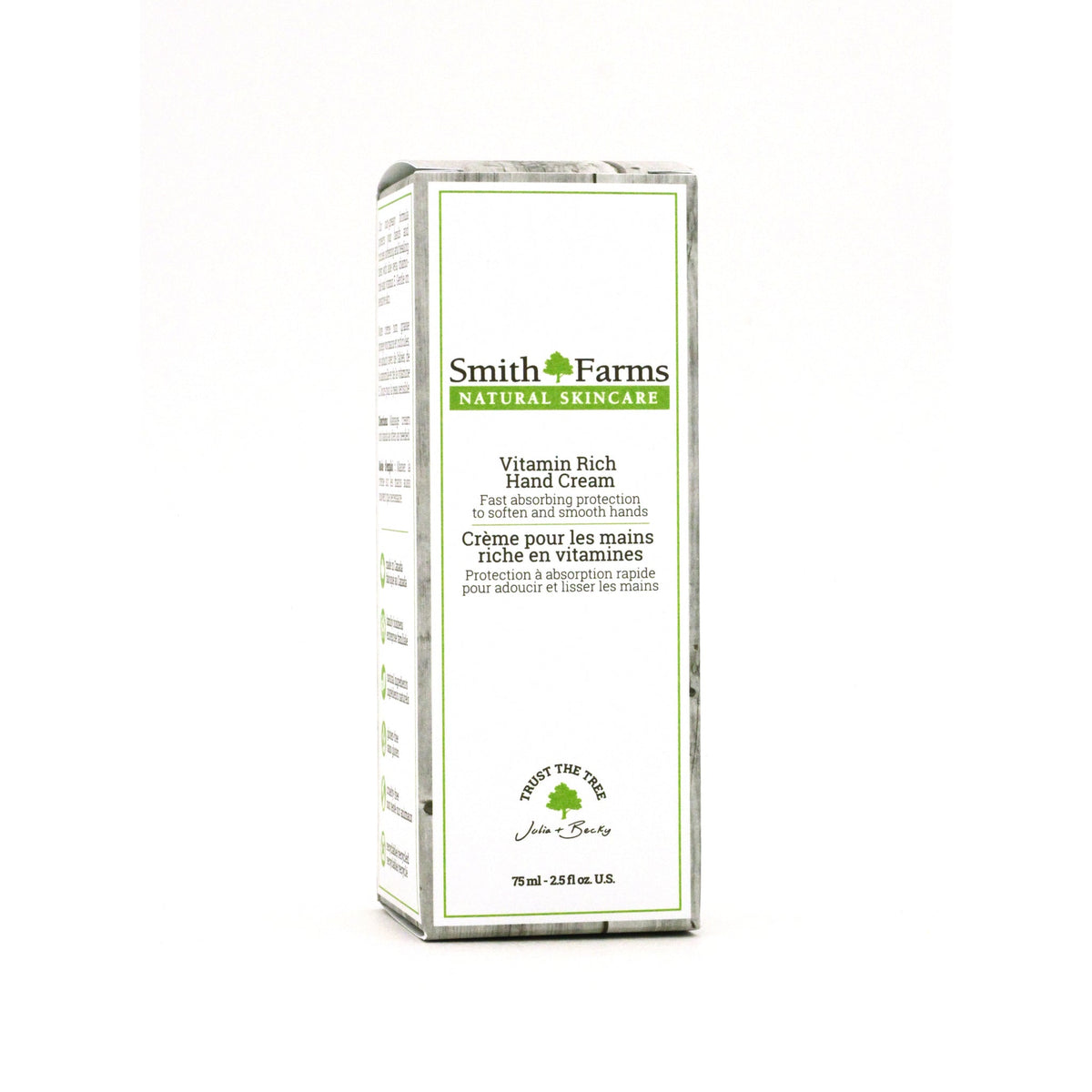 Smith Farms Vitamin Rich Hand Cream with Aloe, Chamomile and Vitamin E, Non-Greasy Cream for Dry Hands and Cuticles, Lavender Peppermint, 75ml