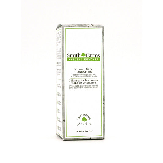 Smith Farms Vitamin Rich Hand Cream with Aloe, Chamomile and Vitamin E, Non-Greasy Cream for Dry Hands and Cuticles, Lavender Peppermint, 75ml