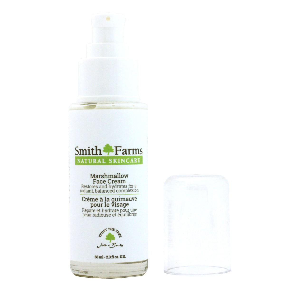 Smith Farms Marshmallow Face Cream with Mallow Root, Aloe and Avocado Oil, Lightweight Hydrating Day and Night Moisturizer, 68ml