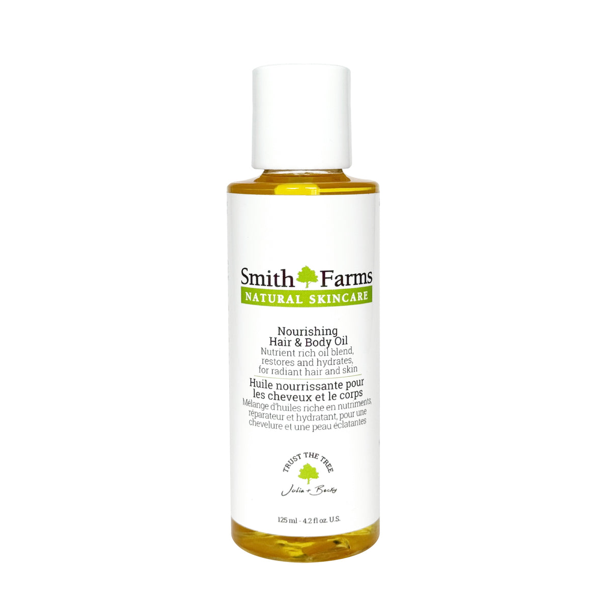 Smith Farms Nourishing Hair and Body Oil with Jojoba, Sunflower and Rice Bran Oils, Multi-Use Moisturizing Oil, Orange Scent, 125ml
