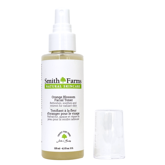 Smith Farms Orange Blossom Facial Toner with Witch Hazel, Aloe and Green Tea, Balancing Alcohol-Free Toner for All Skin Types, 125ml