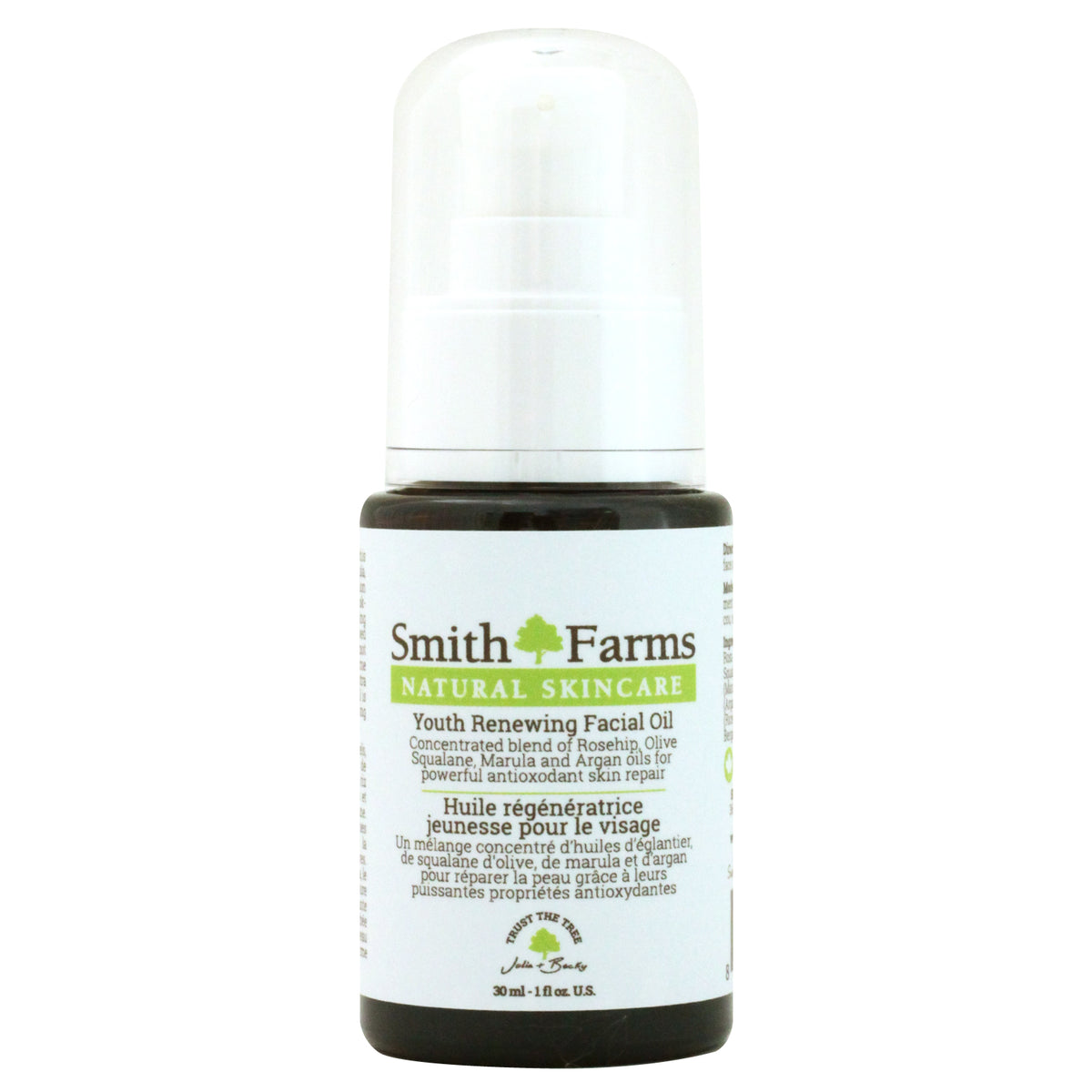Smith Farms Youth Renewing Facial Oil with Rosehip, Marula, Argan and Squalane, Antioxidant Face Oil for Glowing Skin, 30ml