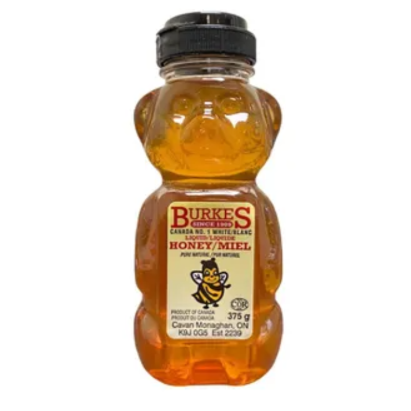 Burke's Clover Liquid Honey 375g Squeeze Bear