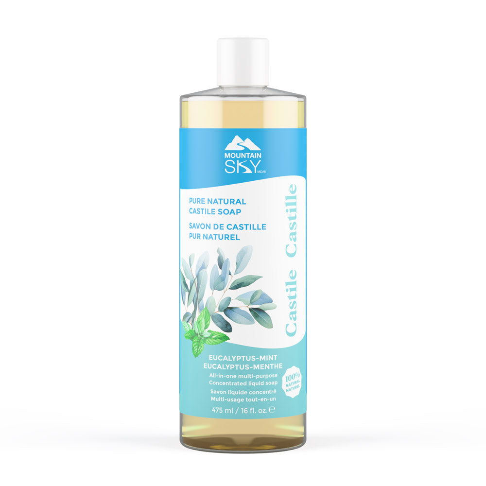 Mountain Sky Castile Liquid Soap, 7 Scents, 475ml-4L - Eucalyptus-Mint / 475ml
