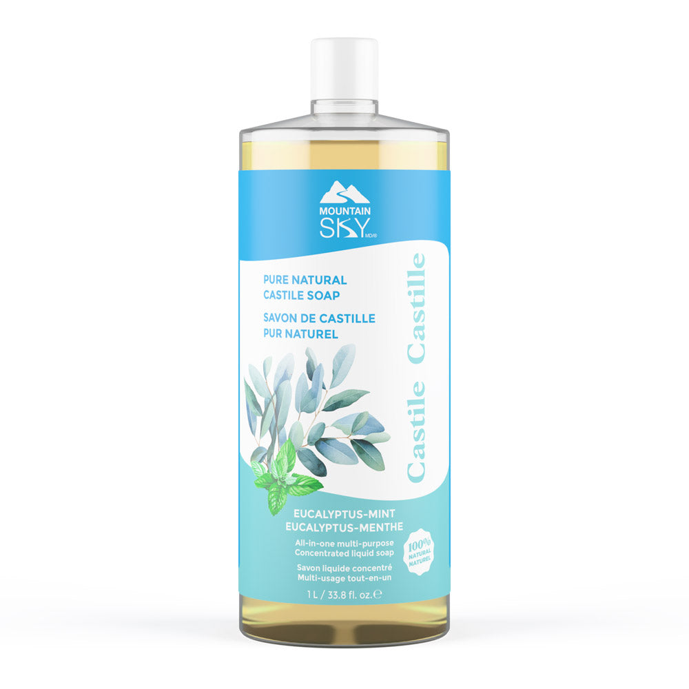Mountain Sky Castile Liquid Soap, 7 Scents, 475ml-4L - Eucalyptus-Mint / 1L