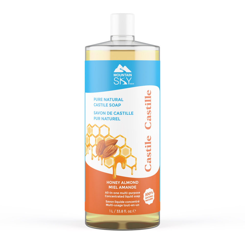 Mountain Sky Castile Liquid Soap, 7 Scents, 475ml-4L - Honey Almond / 1L