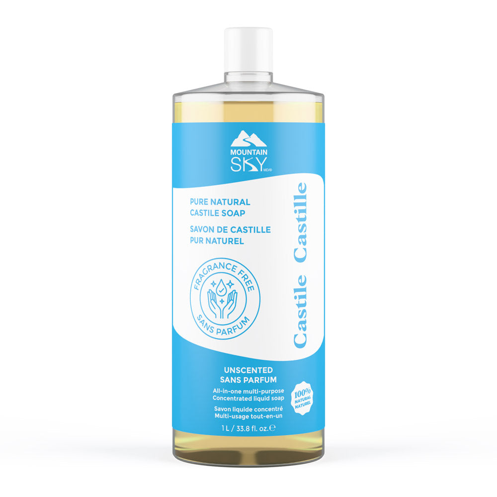 Mountain Sky Castile Liquid Soap, 7 Scents, 475ml-4L - Unscented / 1L