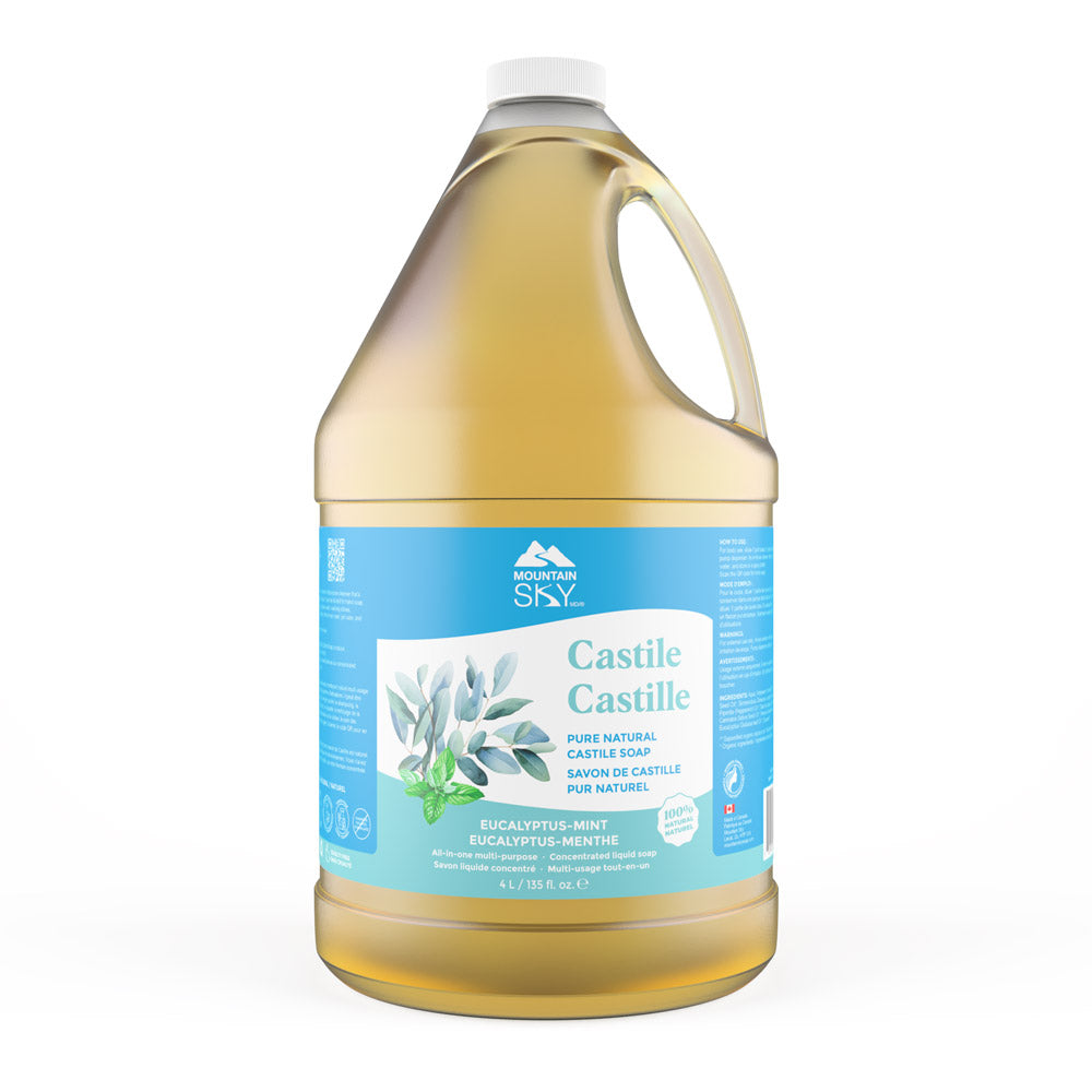 Mountain Sky Castile Liquid Soap, 7 Scents, 475ml-4L - Eucalyptus-Mint / 4L