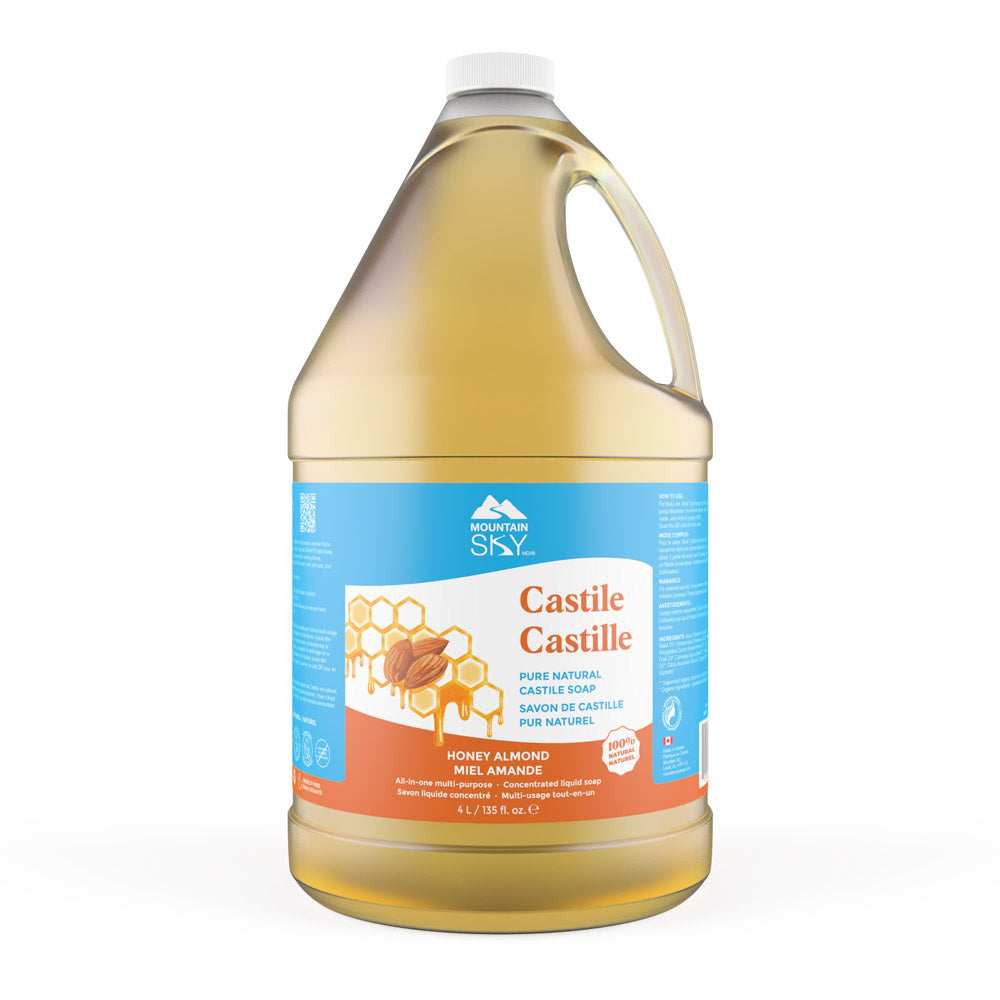 Mountain Sky Castile Liquid Soap, 7 Scents, 475ml-4L - Honey Almond / 4L