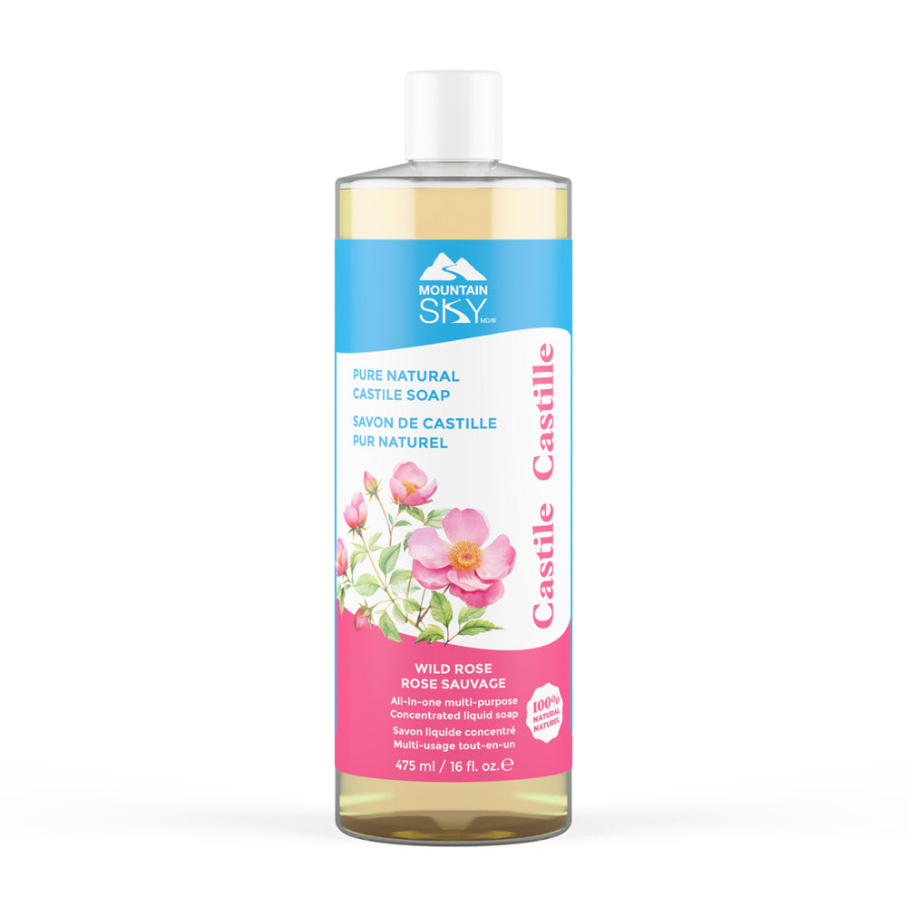 Mountain Sky Castile Liquid Soap, 7 Scents, 475ml-4L - Wild Rose / 475ml