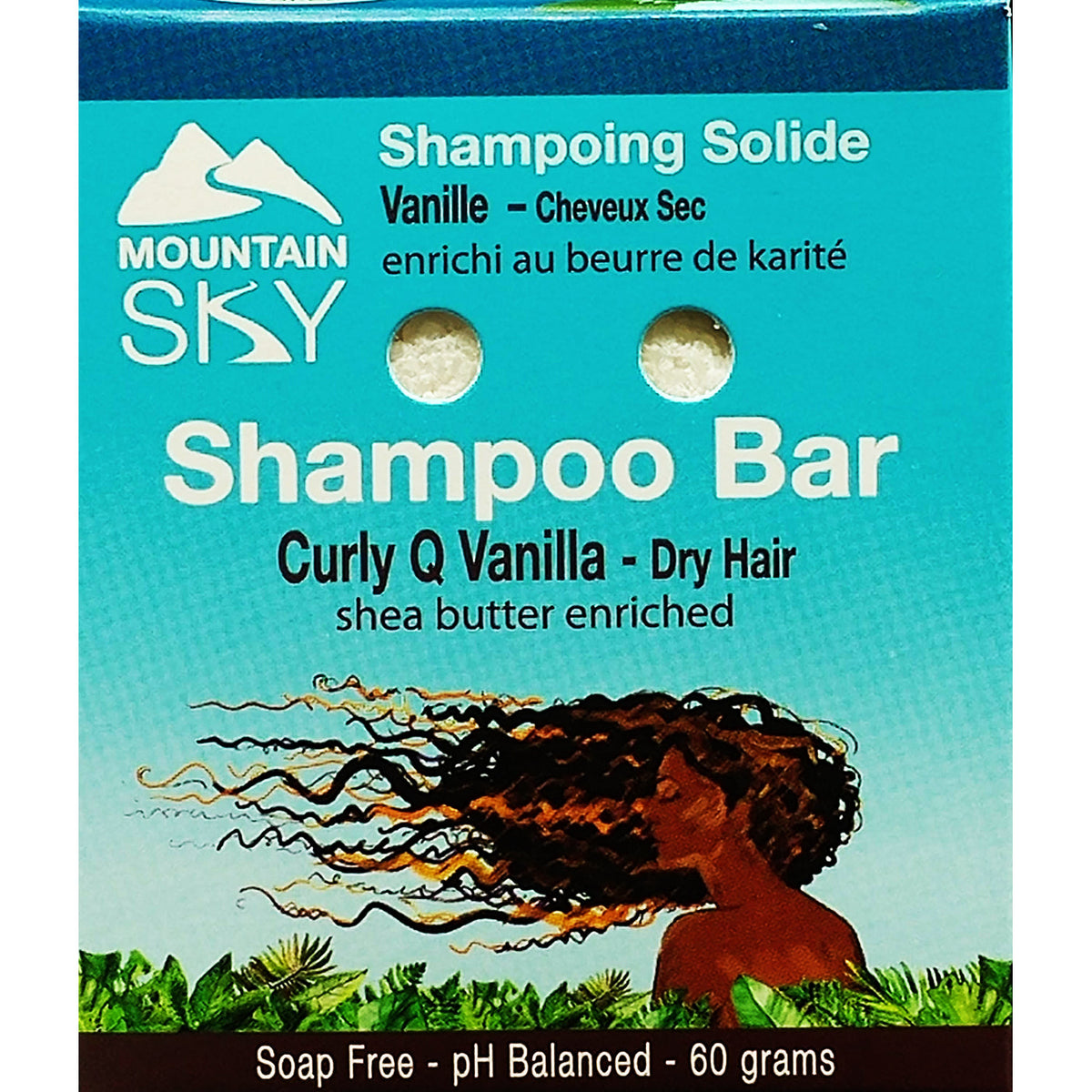 Mountain Sky Shampoo Bar, 6 Scents, 60g - Curly Q Vanilla