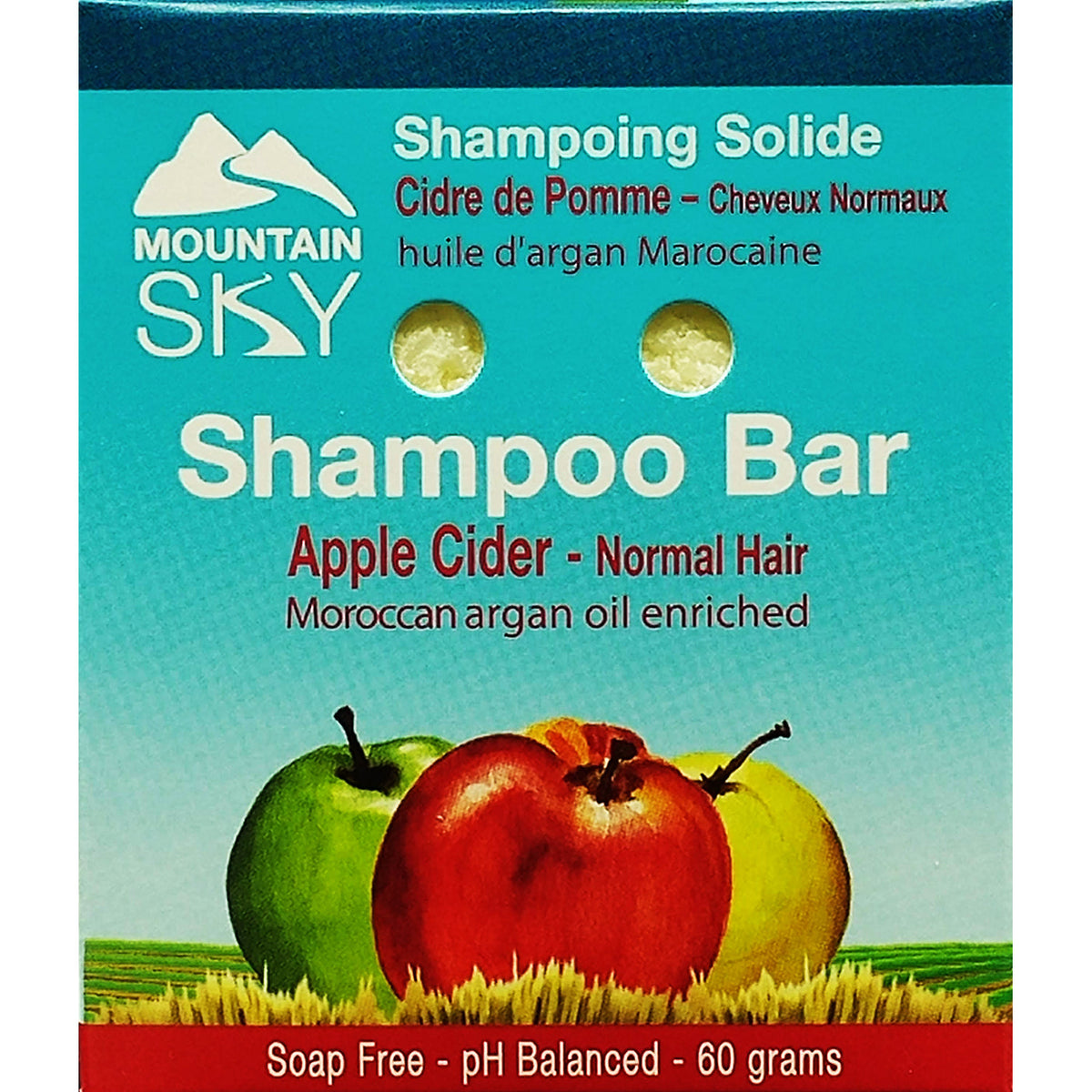 Mountain Sky Shampoo Bar, 6 Scents, 60g - Apple Cider