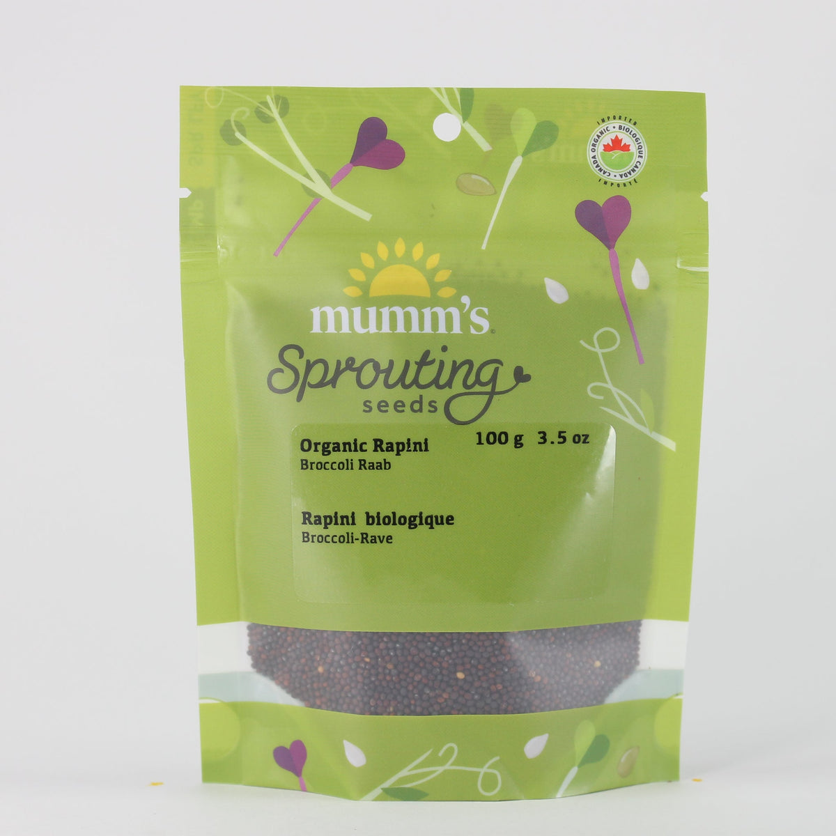Mumm's Certified Organic Broccoli Raab (Rapini) Sprouting Seeds, 100g