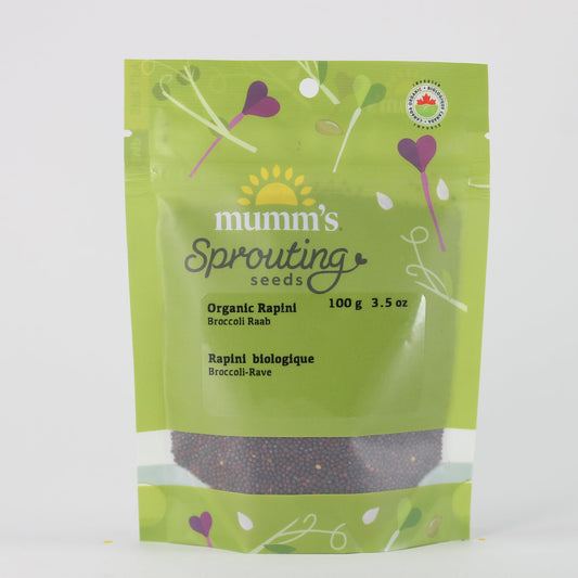 Mumm's Certified Organic Broccoli Raab (Rapini) Sprouting Seeds, 100g