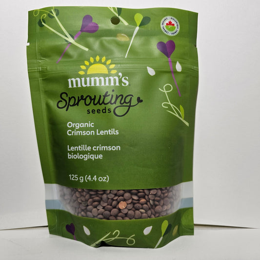 Mumm's Certified Organic Crimson Lentils Sprouting Seeds, 125g
