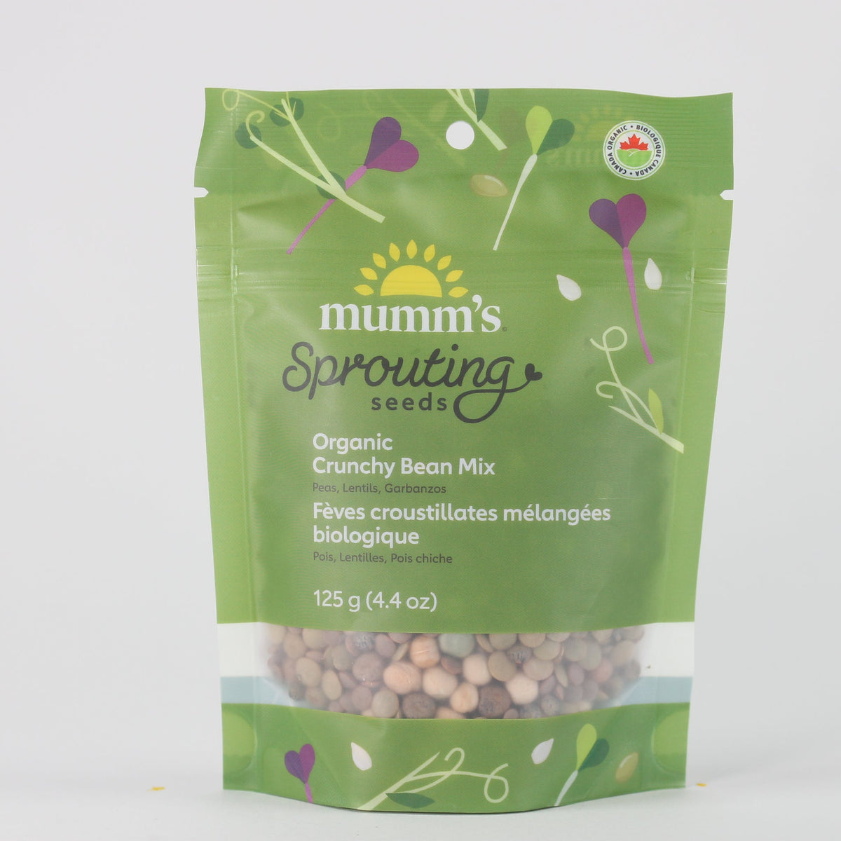Mumm's Certified Organic Crunchy Bean Mix Sprouting Seed Blend, 125g