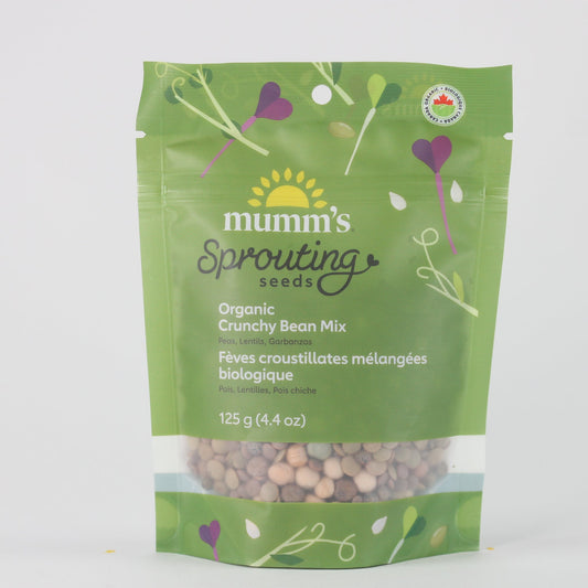 Mumm's Certified Organic Crunchy Bean Mix Sprouting Seed Blend, 125g