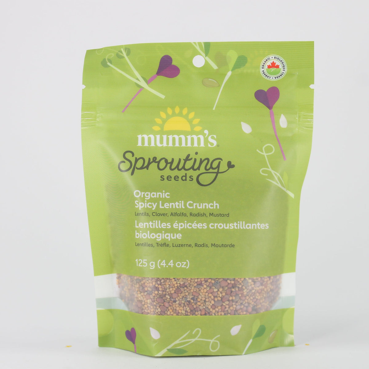 Mumm's Certified Organic Spicy Lentil Crunch Sprouting Seed Blend, 125g