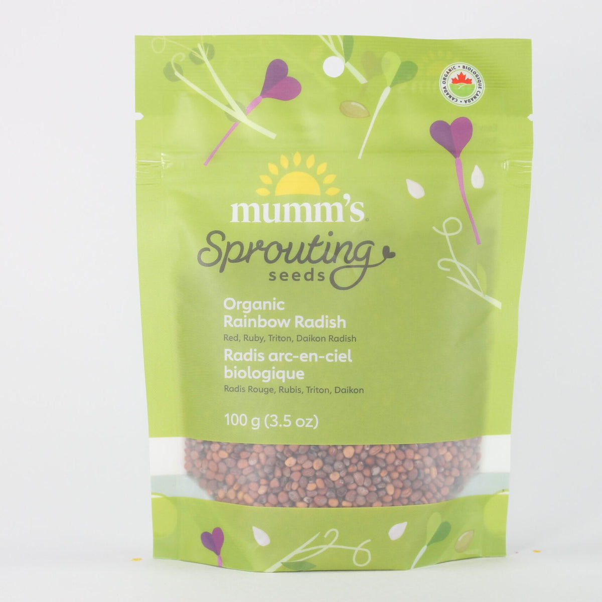 Mumm's Certified Organic Rainbow Radish Sprouting Seed Blend, 100g