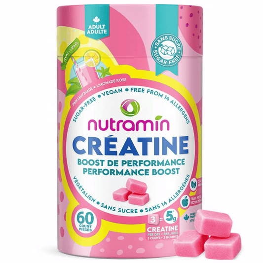 60 Vegan Gummies Pink Lemonade | Nutramin Creatine Gummies