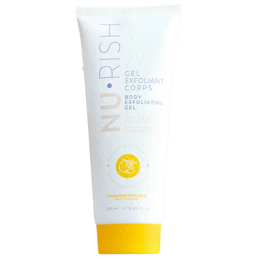 NuRish Fresh Mandarin Body Exfoliating Gel with Grape Seed and Bamboo, 200ml