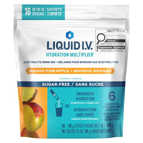 Liquid IV Sugar Free Hydration Multiplier, Zero Sugar Electrolyte Drink Mix with Amino Acid Allulose Blend, 6 or 16 Stick Packs