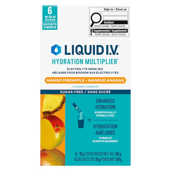 6 Pack Mango Pineapple | Liquid I.V. Sugar Free Hydration Multiplier Mango Pineapple