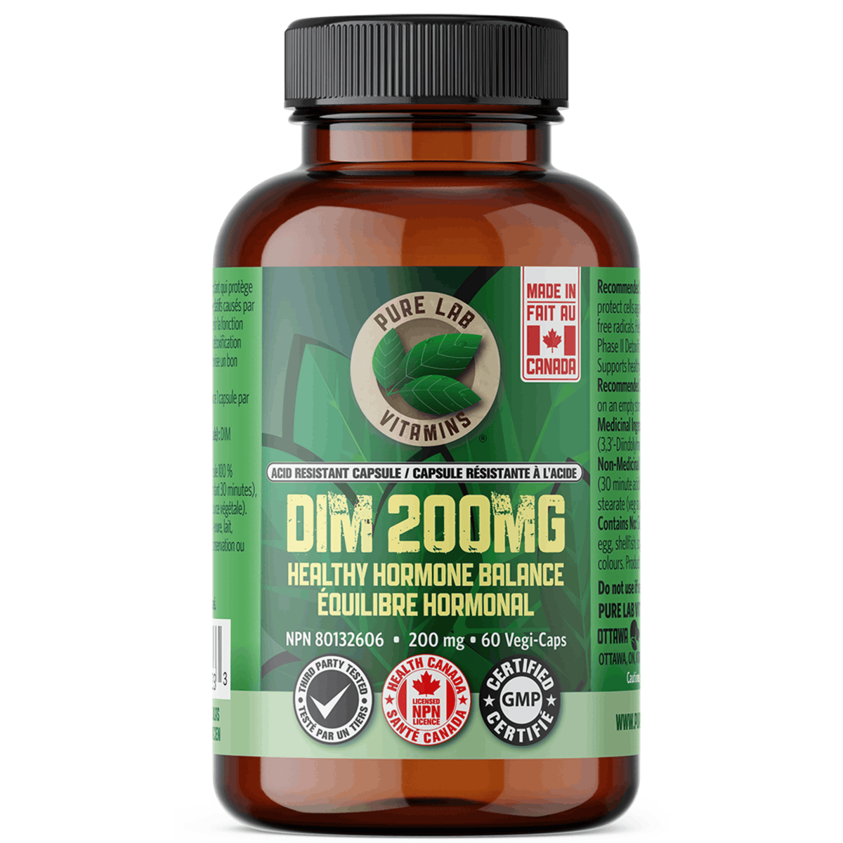 60 Vegetable Capsules | Pure Lab Vitamins DIM 200mg