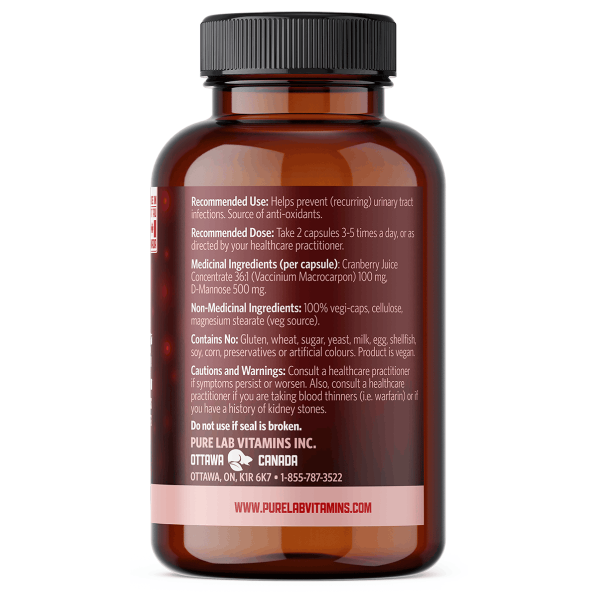 120 Vegetable Capsules | Pure Lab Vitamins UTI Pure