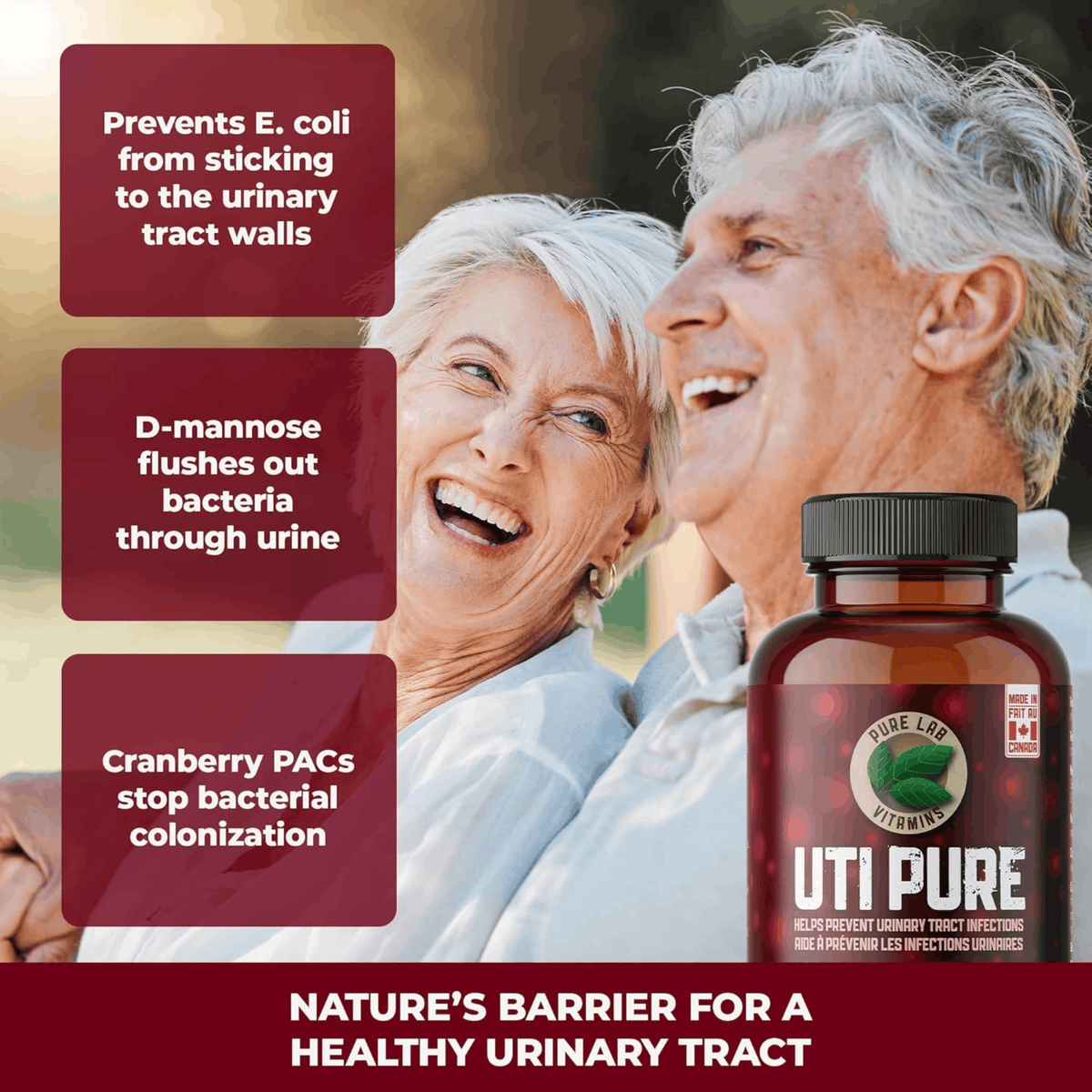 120 Vegetable Capsules | Pure Lab Vitamins UTI Pure