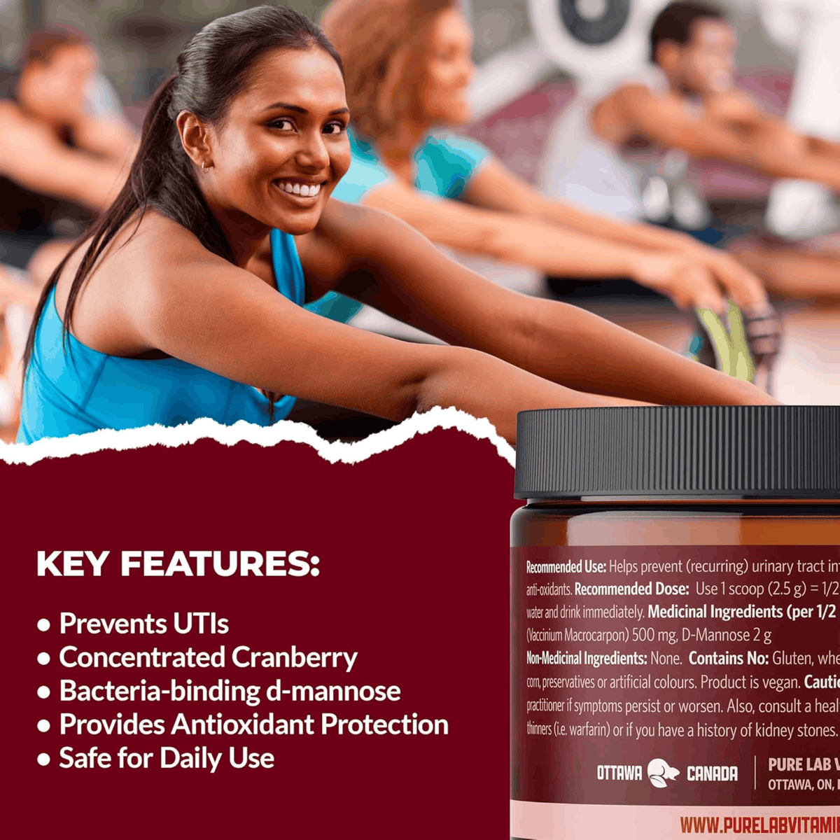 125g Natural Flavour | Pure Lab Vitamins UTI Pure Powder