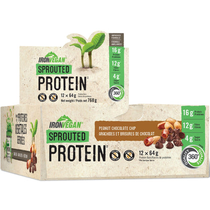 Peanut Chocolate, 12 x 64g | Iron Vegan Sprouted Protein Chip