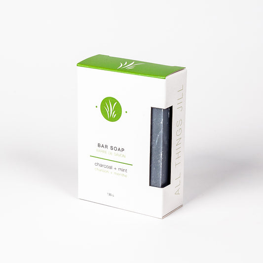 All Things Jill Charcoal + Mint Bar Soap - 130g