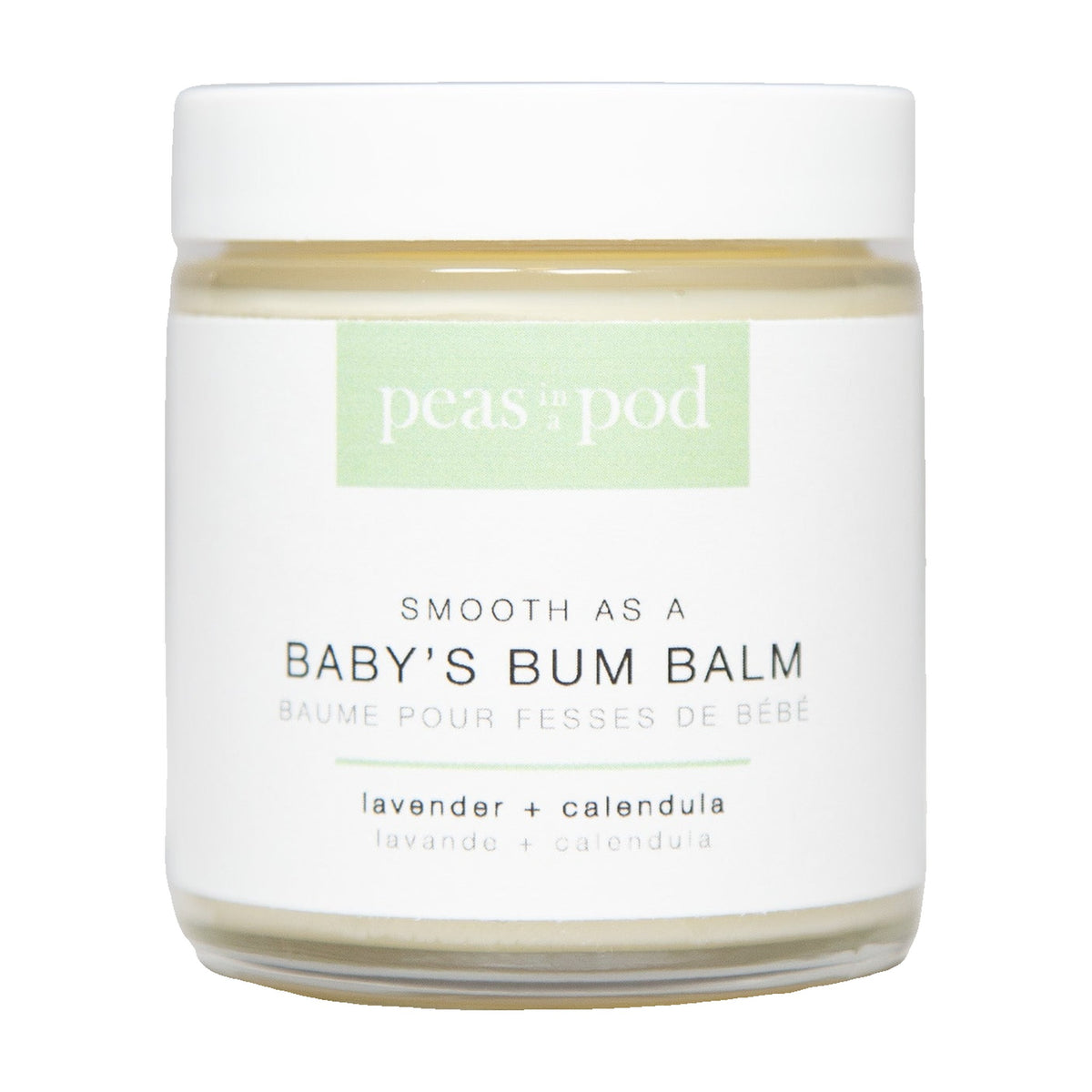 Peas In A Pod Smooth as a Baby's Bum Balm, Petroleum-Free Diaper Balm with Calendula and Chamomile, 50g or 100g - 100g