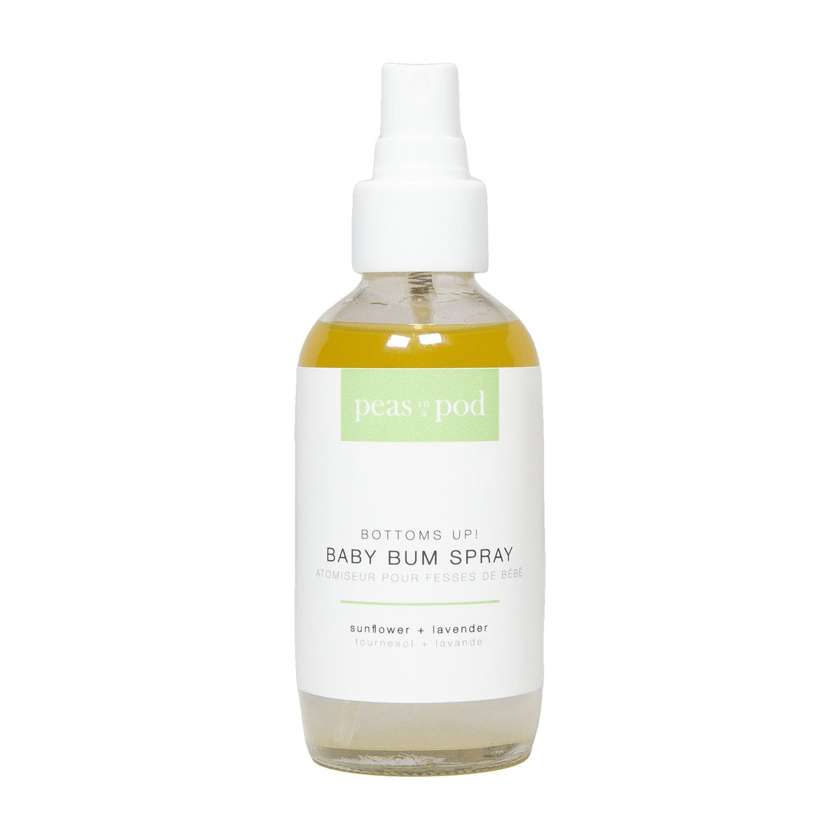 Peas In A Pod Bottoms Up! Baby Bum Spray, Aloe and Plant Oil Diaper Change Spray with Calendula, 125ml