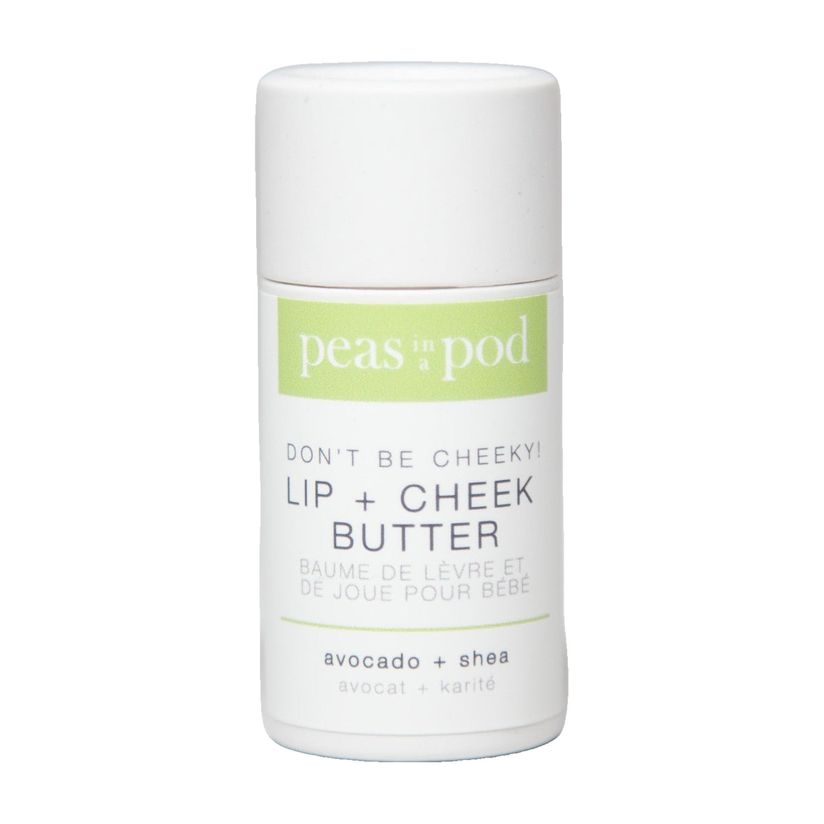 Peas In A Pod Don't Be Cheeky Lip and Cheek Butter, Unscented Baby Balm Stick with Shea and Avocado, 16g