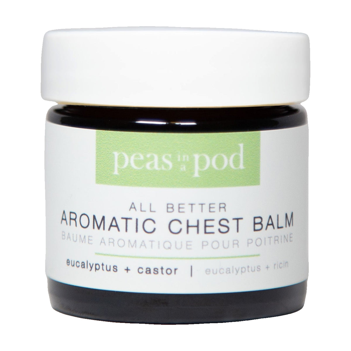 Peas In A Pod All Better Aromatic Chest Balm, Petroleum-Free Rub with Eucalyptus, Lavender and Tea Tree, 50g