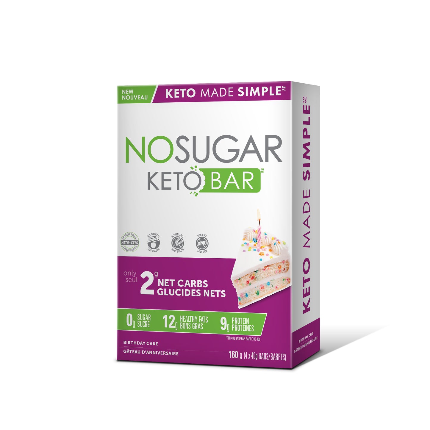 Birthday Cake 4-Pack | No Sugar Company Keto Bar Birthday Cake