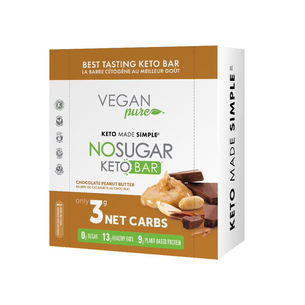 No Sugar Company Keto Bar, 0g Sugar Low Net Carb Bars, Case of 12 or 4-Pack