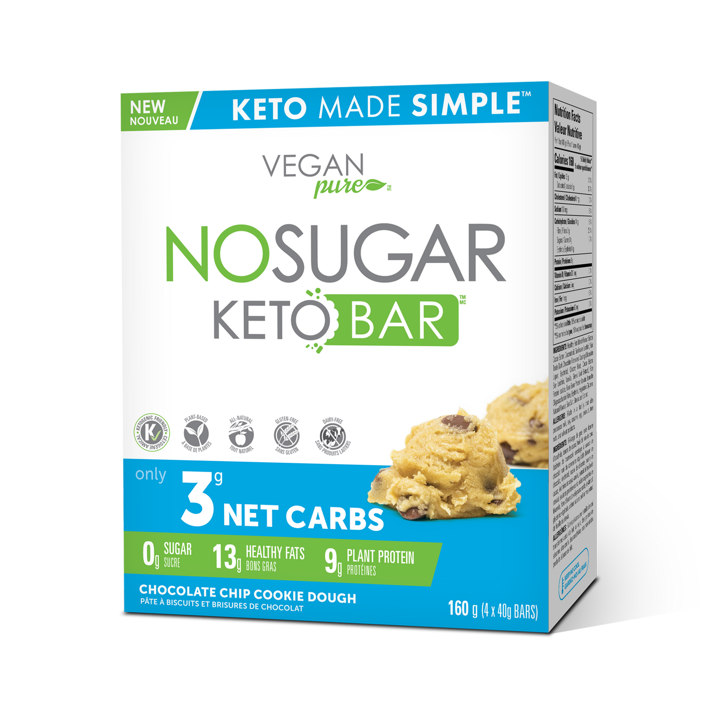 Chocolate Chip 4-Pack | No Sugar Company Keto Bar Chocolate Chip